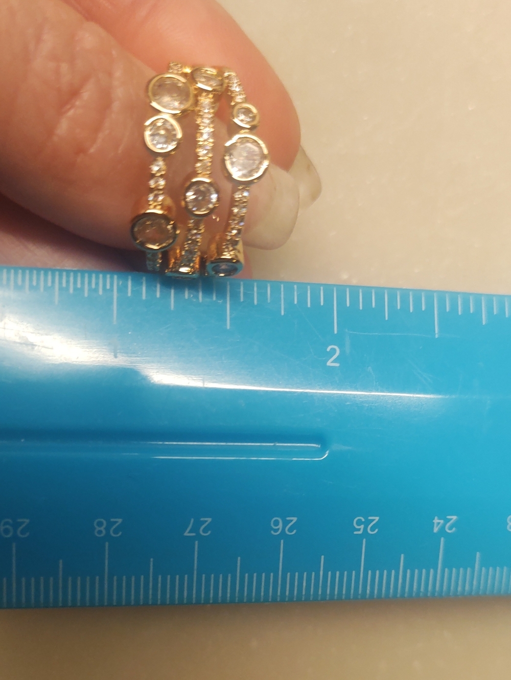 BOGO! NEW! Multi CZ Gold Ring Size 8 - Picture 6 of 7